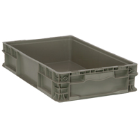 Contenant pliable et empilable, 15" la x 24" p x 5" h, Gris OSI Industrial Sales
