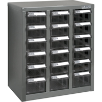 KPC-600 Parts Cabinet, Galvanized Steel, 18 Drawers, 13-9/10" x 8-7/10" x 16-3/10", Grey OSI Industrial Sales