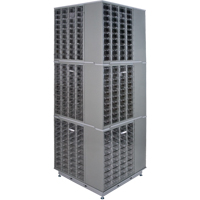 Armoire industrielle robuste avec carrousel &agrave; tiroirs, Acier, 480 tiroirs, 27" la x 27" p x 80" h, Gris OSI Industrial Sales