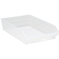 Bacs de rangement pour tablettes, 11-1/8" la x 4" H x 17-7/8" p, Transparent, Capacit&eacute; 40 lb OSI Industrial Sales