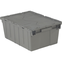 Flipak&reg; Polyethylene Plastic (PE) Distribution Containers, 21.9" x 15.2" x 9.3", Grey OSI Industrial Sales
