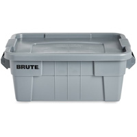 Brute Storage Tote with Lid, 27.88” D x 16.5” W x 10.7" H, 112 llbs. Capacity, Grey OSI Industrial Sales