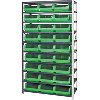 Shelving Unit with Stacking Bins, Steel, Magnum Bin, 650 lbs. Capacity, 42" W x 76" H OSI Industrial Sales