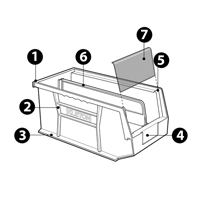 Stack & Hang Bin, 8-1/4" W x 7" H x 14-3/4" D, Blue OSI Industrial Sales