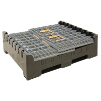 Contenant de vrac pliable, 47,2" lo x 39,4" la x 39,4" h, Gris OSI Industrial Sales