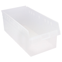 Bacs pour &eacute;tag&egrave;re Store-Max, 11-1/8" la x 8" H x 23-5/8" p, Transparent, Capacit&eacute; 68 lb OSI Industrial Sales