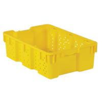 Agricultural Plastic Stack-N-Nest Container, 16" x 23.9" x 7.3", Yellow OSI Industrial Sales