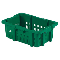 Food Handling Plastic Stack-N-Nest Container, 16" x 23.9" x 8.8", Green OSI Industrial Sales