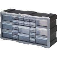 Drawer Cabinet, Plastic, 22 Drawers, 19-1/2" x 6-1/4" x 10", Black OSI Industrial Sales