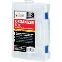 Plastic Compartment Box, 6.25" W x 9.25" D x 2.2" H, 8 Compartments OSI Industrial Sales