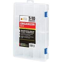 Plastic Compartment Box, 7.75" W x 11.75" D x 2.2" H, 10 Compartments OSI Industrial Sales