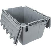 Flip Top Plastic Distribution Container, 21.65" x 15.5" x 12.5", Grey OSI Industrial Sales