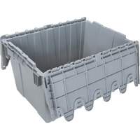 Flip Top Plastic Distribution Container, 21.65" x 15.5" x 12.5", Grey OSI Industrial Sales