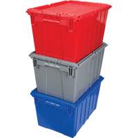 Flip Top Plastic Distribution Container, 21.65" x 15.5" x 12.5", Grey OSI Industrial Sales