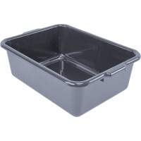 All-Purpose Flat-Bottom Storage Tub, 7" H x 15" D x 21" L, Plastic, Grey OSI Industrial Sales