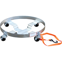 Chariots &agrave; &eacute;tages multiples pour baril, Acier, Capacit&eacute;e 900 lb, Diam&egrave;tre 23-1/2", Roue en Caoutchouc OSI Industrial Sales