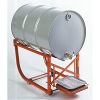 Support de baril avec plateau d'&eacute;gouttage, Capacit&eacute; de 55 gal. US (45 gal. imp.), Charge max. de 600 lb/272 kg OSI Industrial Sales