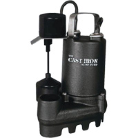 Cast Iron Submersible Sump Pump with Vertical Float Switch, 67 GPM, 33 V, 5 A, 1/3 HP OSI Industrial Sales