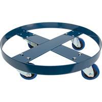 Chariot pour baril, Acier, Capacit&eacute;e 1400 lb, Diam&egrave;tre 24", Roue en &eacute;lastique bleu OSI Industrial Sales