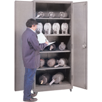Heavy Gauge Storage Cabinets, Steel, 3 Shelves, 60" H x 36" W x 21" D, Grey OSI Industrial Sales
