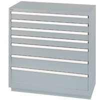 Drawer Cabinets, 7 Drawers, 40-1/4" W x 22-1/2" D x 41-3/4" H, Grey OSI Industrial Sales