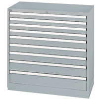 Drawer Cabinets, 9 Drawers, 40-1/4" W x 22-1/2" D x 41-3/4" H, Grey OSI Industrial Sales
