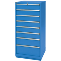 Drawer Cabinets, 8 Drawers, 28-1/4" W x 28-1/2" D x 59-1/2" H, Bright blue OSI Industrial Sales