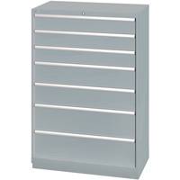 Drawer Cabinets, 7 Drawers, 40-1/4" W x 22-1/2" D x 59-1/2" H, Grey OSI Industrial Sales
