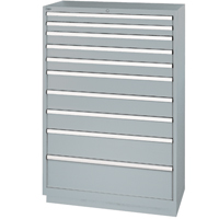 Drawer Cabinets, 10 Drawers, 40-1/4" W x 22-1/2" D x 59-1/2" H, Grey OSI Industrial Sales