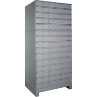 Armoires &agrave; tiroirs industriels avec base, 90 tiroirs, 34-1/8" la x 12-1/4" p x 69-1/8" h, Gris OSI Industrial Sales