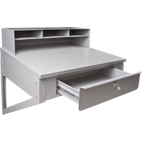 Wall-Mounted Shop Desk, 34-1/2" W x 28" D x 31" H, Grey OSI Industrial Sales