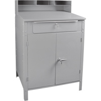 Cabinet Style Shop Desk, 34-1/2" W x 30" D x 53" H, Grey OSI Industrial Sales