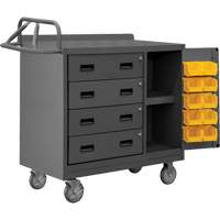 Armoire d'&eacute;tabli mobile avec bacs, Acier Surface OSI Industrial Sales