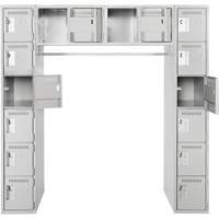 Arche de casiers &eacute;conomiques assembl&eacute;s Clean Line, 16 niveaux, Bloc de 3, 18" x 72" x 12", Acier OSI Industrial Sales