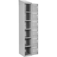 Clean Line Lockerette , 6 -tier, Bank of 4, 48" x 18" x 78", Steel, Grey, Rivet (Assembled) OSI Industrial Sales