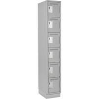 Clean Line Lockerette, 6 -tier, 12" x 18" x 76", Steel, Grey, Rivet (Assembled) OSI Industrial Sales