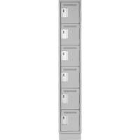 Clean Line Lockerette, 6 -tier, 12" x 18" x 76", Steel, Grey, Rivet (Assembled) OSI Industrial Sales