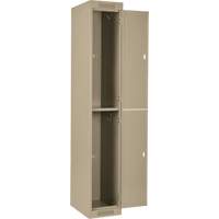 Clean Line Lockers, 2 -tier, Bank of 4, 48" x 18" x 72", Steel, Beige, Rivet (Assembled) OSI Industrial Sales