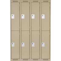 Clean Line Lockers, 2 -tier, Bank of 4, 48" x 18" x 72", Steel, Beige, Rivet (Assembled) OSI Industrial Sales
