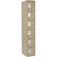 Clean Line Lockerette, 6 -tier, 12" x 18" x 72", Steel, Beige, Rivet (Assembled) OSI Industrial Sales