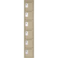 Clean Line Lockerette, 6 -tier, 12" x 18" x 72", Steel, Beige, Rivet (Assembled) OSI Industrial Sales