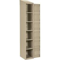 Clean Line Lockerette, 6 -tier, Bank of 4, 48" x 18" x 78", Steel, Beige, Rivet (Assembled) OSI Industrial Sales