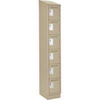 Petits casiers Clean Line, 6 niveaux, 12" x 18" x 82", Acier, Beige, Rivet (assembl&eacute;) OSI Industrial Sales