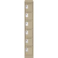 Petits casiers Clean Line, 6 niveaux, 12" x 18" x 82", Acier, Beige, Rivet (assembl&eacute;) OSI Industrial Sales