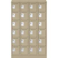 Clean Line Lockerette , 6 -tier, Bank of 4, 48" x 18" x 82", Steel, Beige, Rivet (Assembled) OSI Industrial Sales