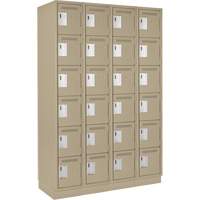 Clean Line Lockerette, 6 -tier, Bank of 4, 48" x 18" x 76", Steel, Beige, Rivet (Assembled) OSI Industrial Sales