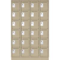 Clean Line Lockerette, 6 -tier, Bank of 4, 48" x 18" x 76", Steel, Beige, Rivet (Assembled) OSI Industrial Sales
