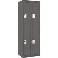 Clean Line Lockers, 2 -tier, Bank of 2, 24" x 18" x 72", Steel, Charcoal, Rivet (Assembled) OSI Industrial Sales