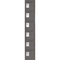Clean Line Lockerette, 6 -tier, 12" x 18" x 72", Steel, Charcoal, Rivet (Assembled) OSI Industrial Sales