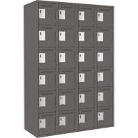 Clean Line Lockerette, 6 -tier, Bank of 4, 48" x 18" x 72", Steel, Charcoal, Rivet (Assembled) OSI Industrial Sales
